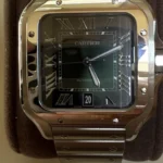 Montre cartier santos à cadran vert, grande taille, wssa0062