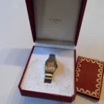 Montre homme cartier santos bbc8346 authentique, bicolore, acier inoxydable, or 18 carats
