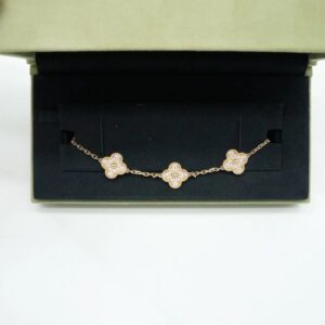 Bracelet Van Cleef Vintage Alhambra, 5 motifs avec diamants